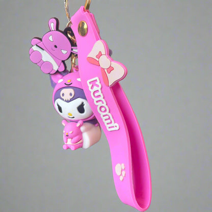 Kuromi 3D Keychain with Strap - High Quality PVC Keychain - Project M Shop