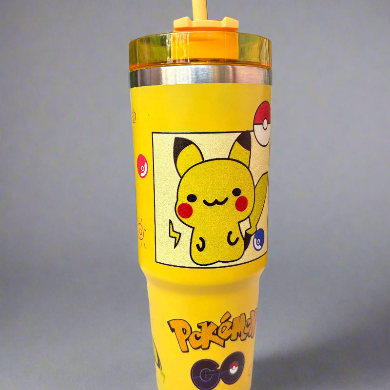 Pikachu Stainless Steel Tumbler - 900 Ml Pokémon Drinkware - Project M Shop