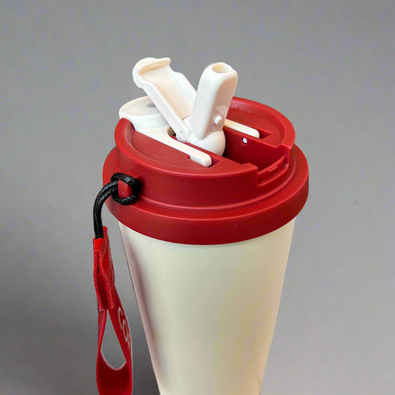 Blooming Delight Tumbler - Insulated Stainless Steel Cream & Red Mug - 600 ML - Project M Shop