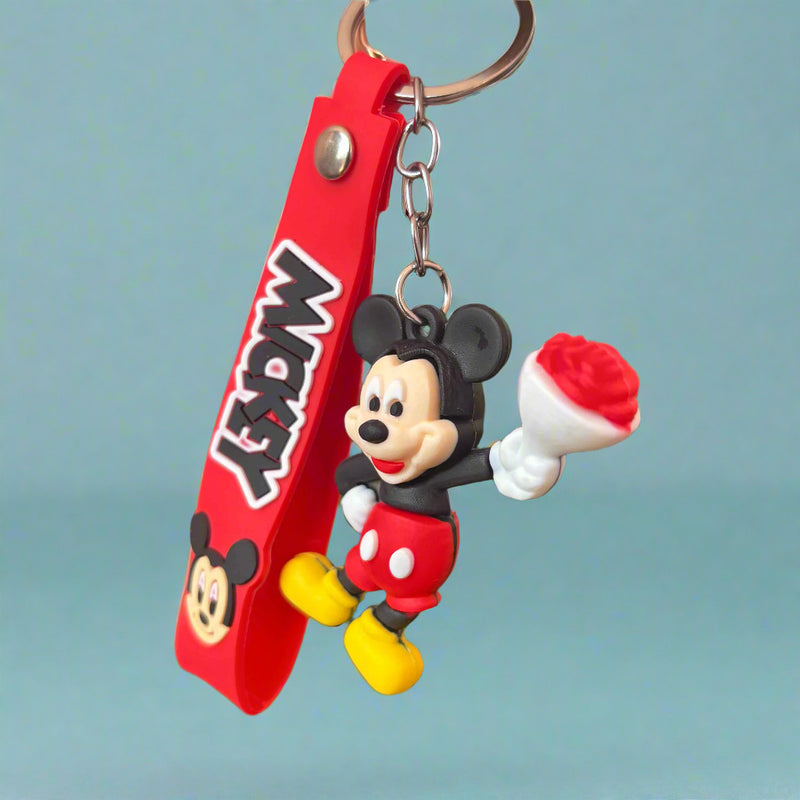 Micky Mouse Keychain PVC Rubber with Strap - Project M Shop