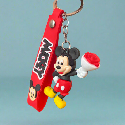 Micky Mouse Keychain PVC Rubber with Strap - Project M Shop