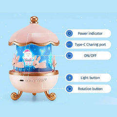 Bunny Carousel Night Lamp - Rotating LED Night Light - Project M Shop