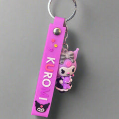 Kuromi Keychain PVC Rubber Bohemian Style with Strap - Project M Shop