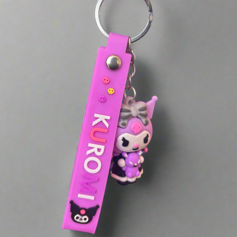 Kuromi Keychain PVC Rubber Bohemian Style with Strap - Project M Shop