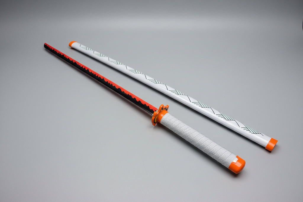 Rengoku Nichirin Katana - Flaming Red Wooden Sword - 104 CM Collectible from Demon Slayer - Project M Shop