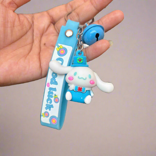 Cinnamoroll Keychain With Strap & Bell - PVC Rubber Accessory - Project M Shop