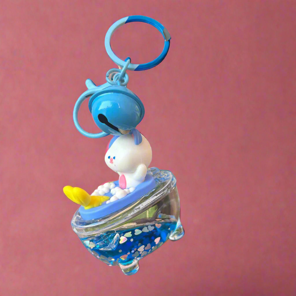 Cinnamoroll Acrylic Keychain with Bell – Glossy Charm