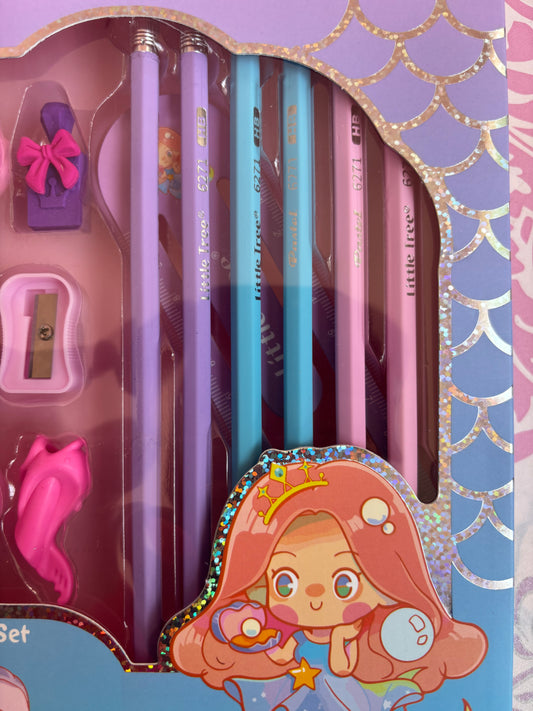 Ocean princess mermaid style stationery set - 13 pieces - Project M Shop