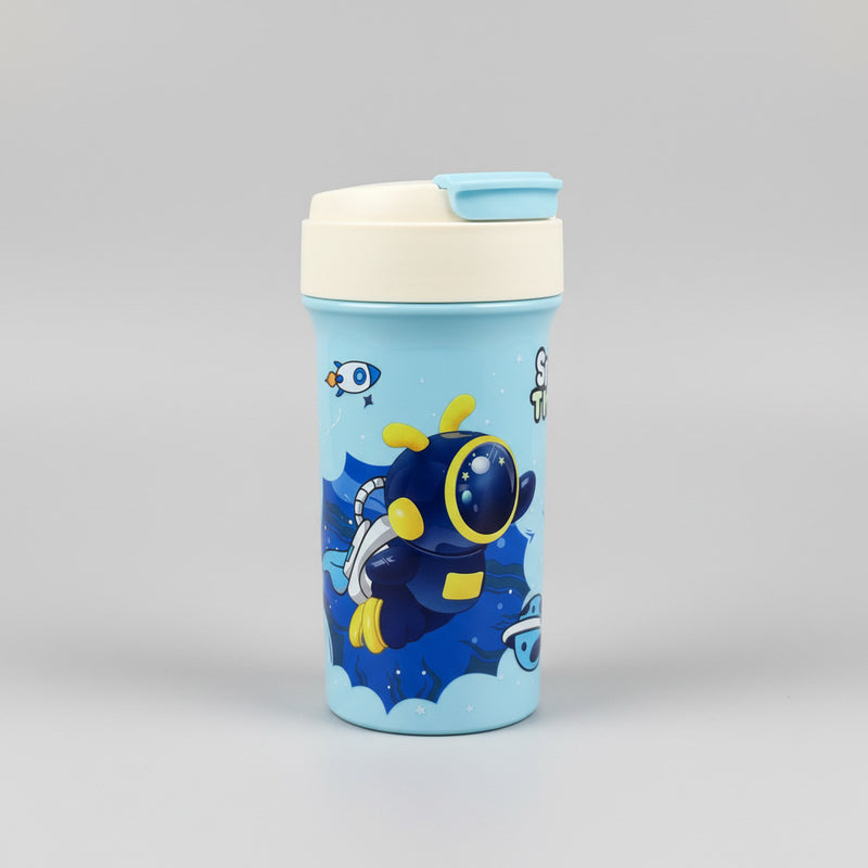 Astronaut Space Travel Printed Plastic Water Bottle For Kids - 400 ML - Project M Shop