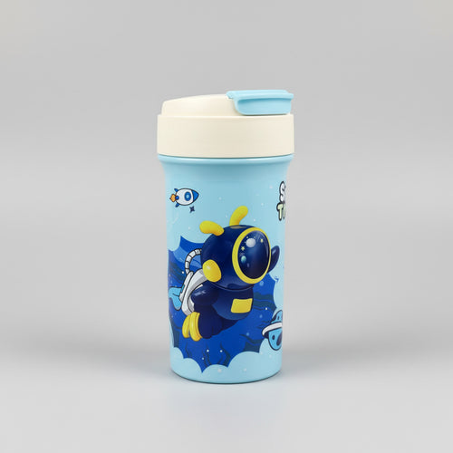 Astronaut Space Travel Printed Plastic Water Bottle For Kids - 400 ML - Project M Shop