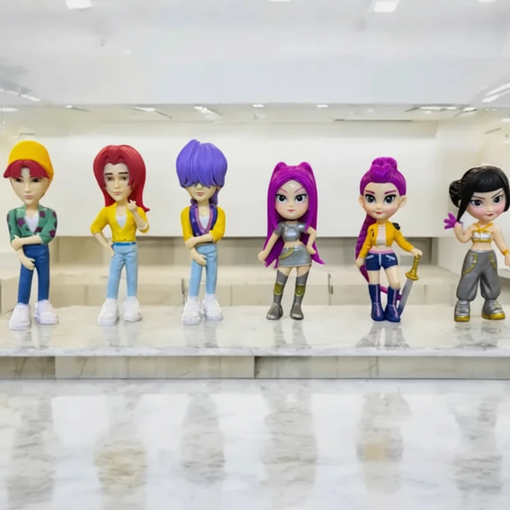 (Set of 6 pcs) K-Pop Demon Hunter Saja Boys x Huntrx PVC Figures - Project M Shop