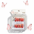Rosy Butterfly With Pearl Press-On Nails - S Size - Project M Shop