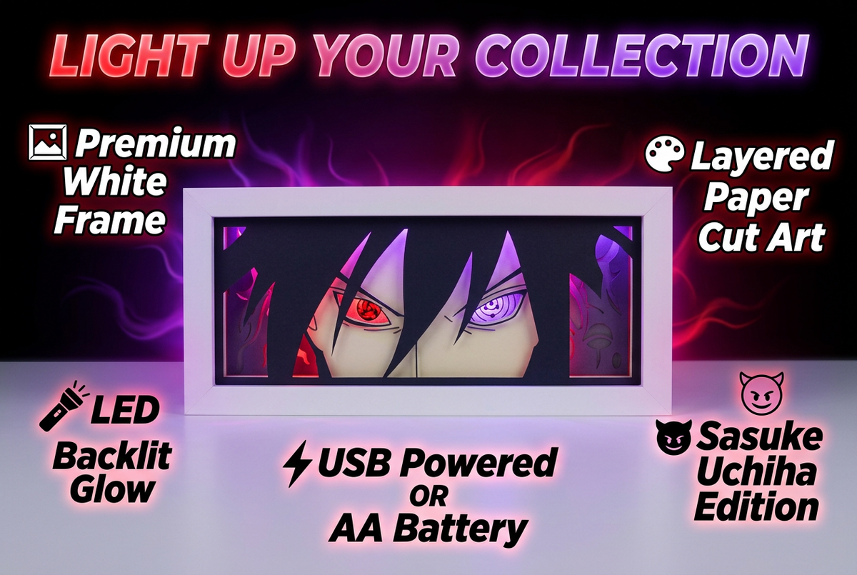 Sasuke Uchiha LED Lamp – Naruto Paper Craft Night Light - photo 1