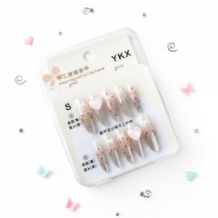 Heart & Kitty Charms Beautiful Press-On Nails - Size S - Project M Shop