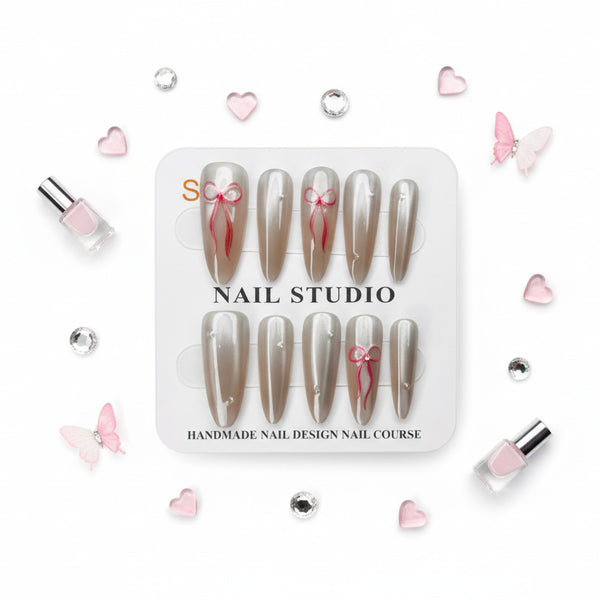 Beautiful Hair Accesories Printed Press-On Nails - Size S - Project M Shop