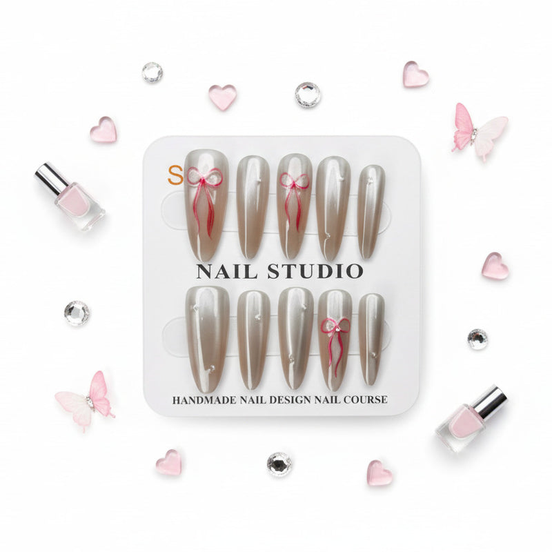 Beautiful Hair Accesories Printed Press-On Nails - Size S - Project M Shop