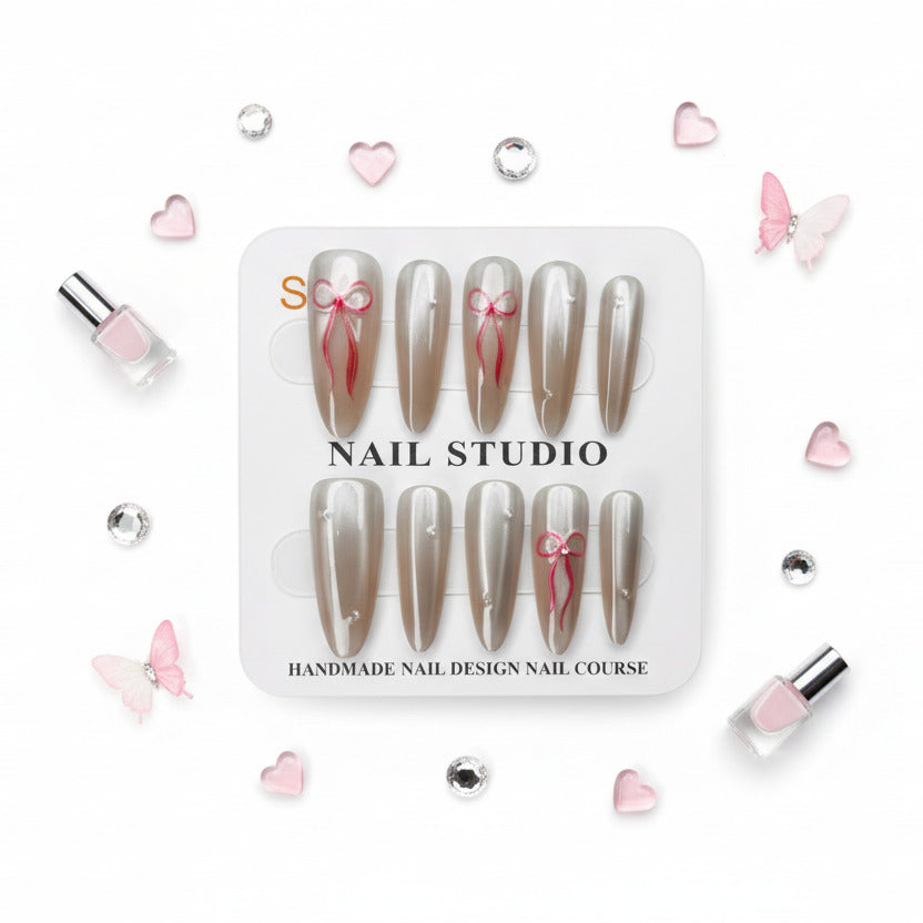 Beautiful Hair Accesories Printed Press-On Nails - Size S - Project M Shop