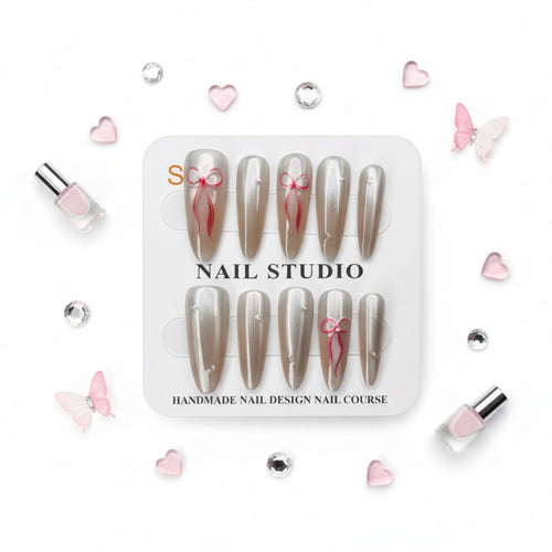 Beautiful Hair Accesories Printed Press-On Nails - Size S - Project M Shop