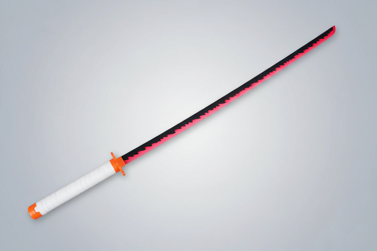 Rengoku Nichirin Katana - Flaming Red Wooden Sword - 104 CM Collectible from Demon Slayer - Project M Shop