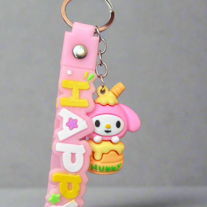 My Melody Keychain with Strap - PVC Rubber Keychain - Project M Shop