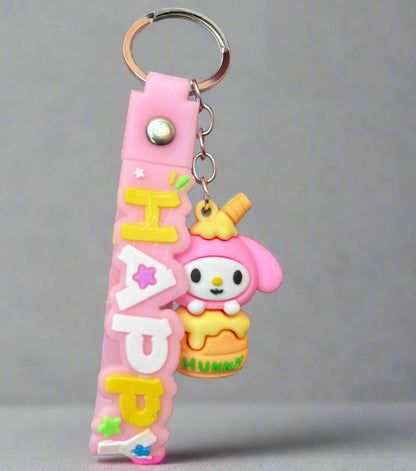 My Melody Keychain with Strap - PVC Rubber Keychain - Project M Shop