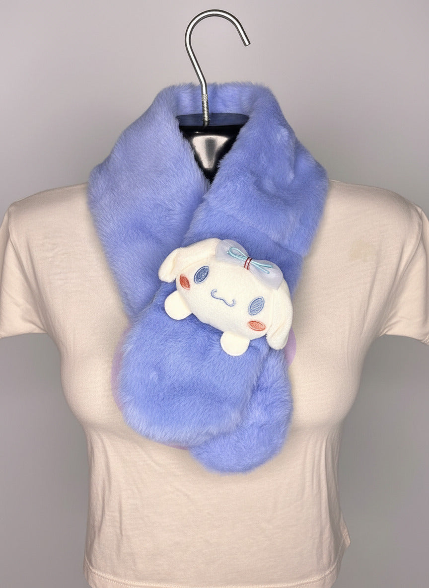 New Warm Children's Plush Scarf With Sanrio Kawaii Anime Kuromi, Cinnamoroll, Stitch, Melody design - Project M Shop