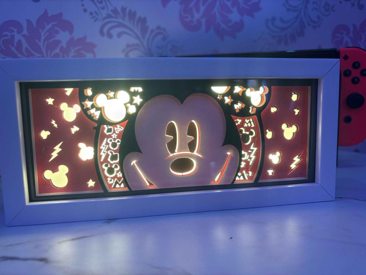 Mickey Mouse LED Night Lamp – Handmade Paper Craft Cartoon Light