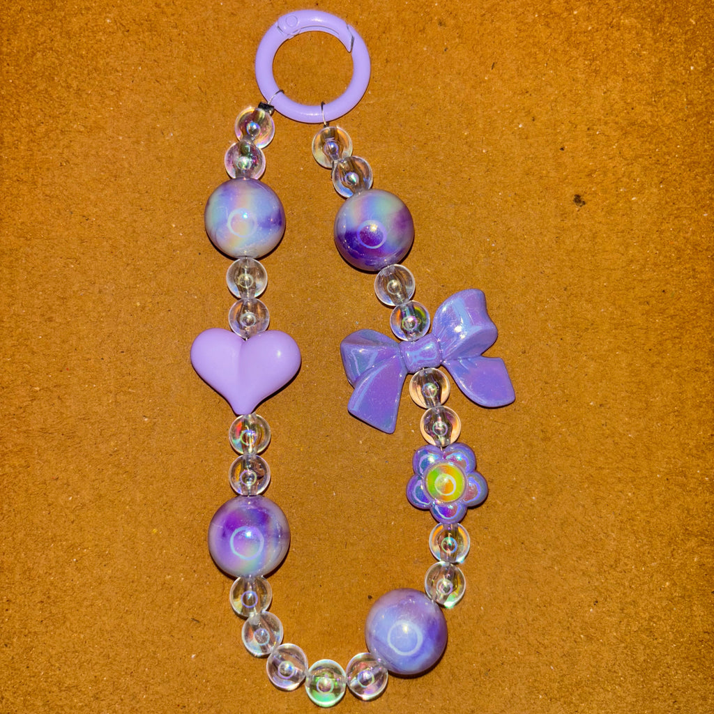 Purple Hair Tie & Heart Phone/bag charm - Project M Shop