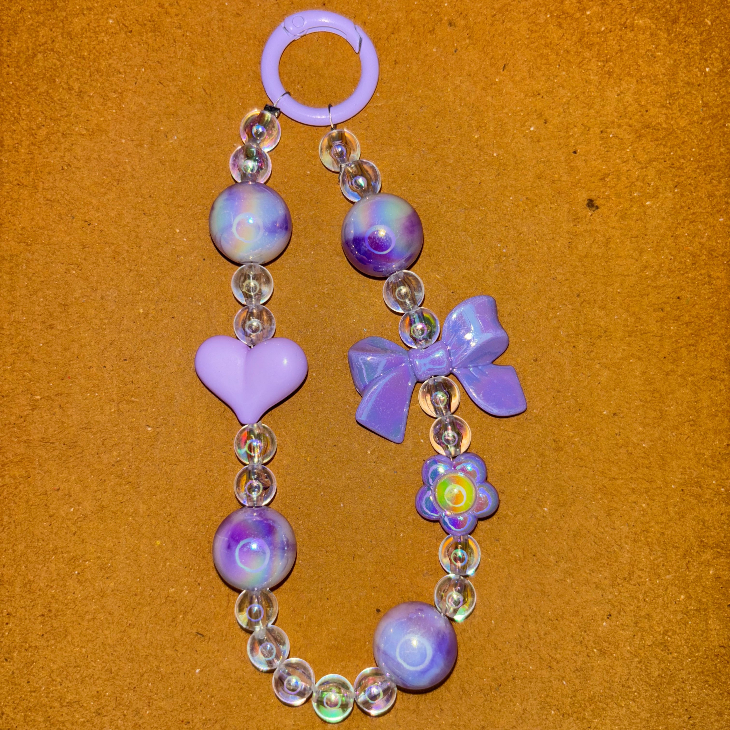 Purple Hair Tie & Heart Phone/bag charm - Project M Shop