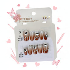 Heart Gemstone Charm Press-On Nails - Size S - Project M Shop