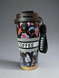 Elegant Sips Black Flower Insulated Mug 600 ML for Hot and Cold Beverages - Project M Shop