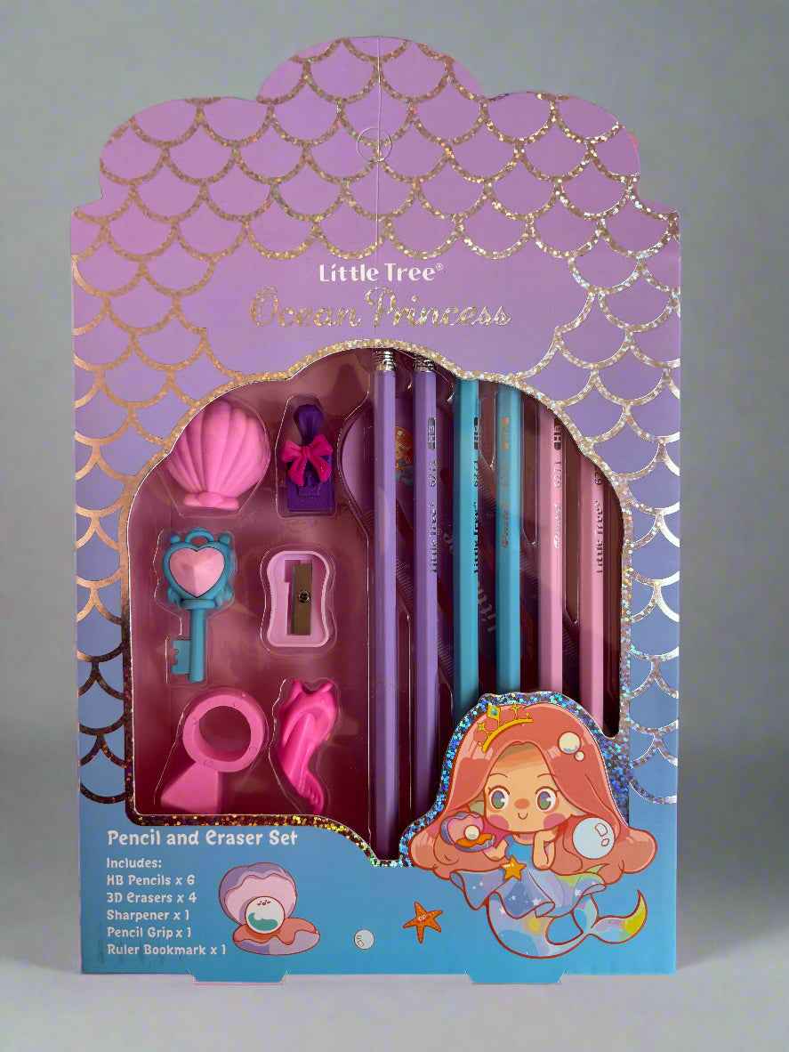 Ocean princess mermaid style stationery set - 13 pieces - Project M Shop