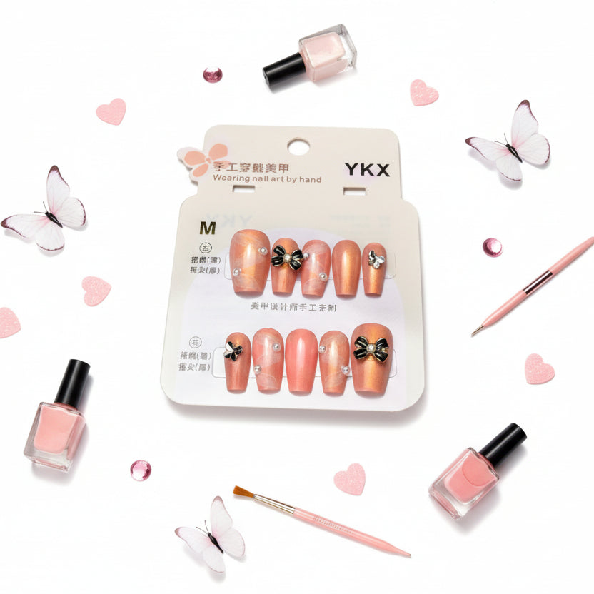 Elegant Charm Beautiful Press-On Nails for woman - Size M - Project M Shop