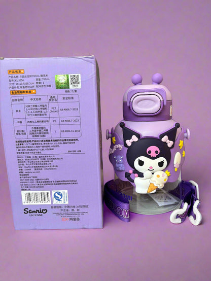 Kuromi Water Bottle 700 ML for Kids - Fun & Stylish Design - Project M Shop