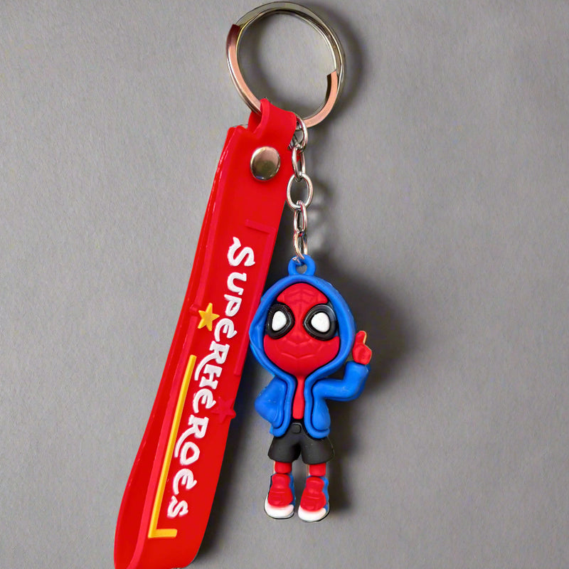Spider-man Keychain - PVC Rubber Keychain with Strap - Project M Shop