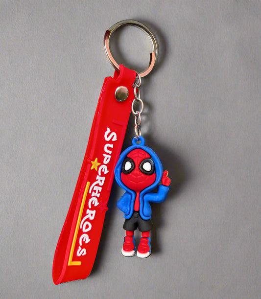 Spider-man Keychain - PVC Rubber Keychain with Strap - Project M Shop