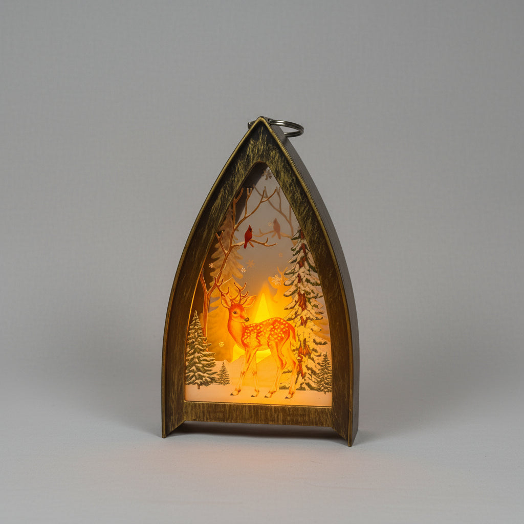 Reindeer Tringle Shaped Lantern LED Light For Decoration - For Indoor Use - Project M Shop