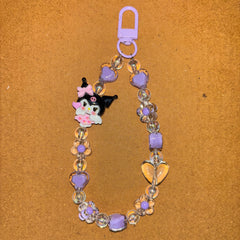 Kuromi & Heart Beads Phone/Bag Charm - Project M Shop