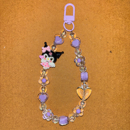 Kuromi & Heart Beads Phone/Bag Charm - Project M Shop