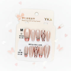 Pearl With Strap Beautiful Press-On Nail - Size M - Project M Shop