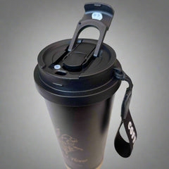 Elegant Insulated Tumbler - Black & Golden Flower Design 600 ML - Project M Shop