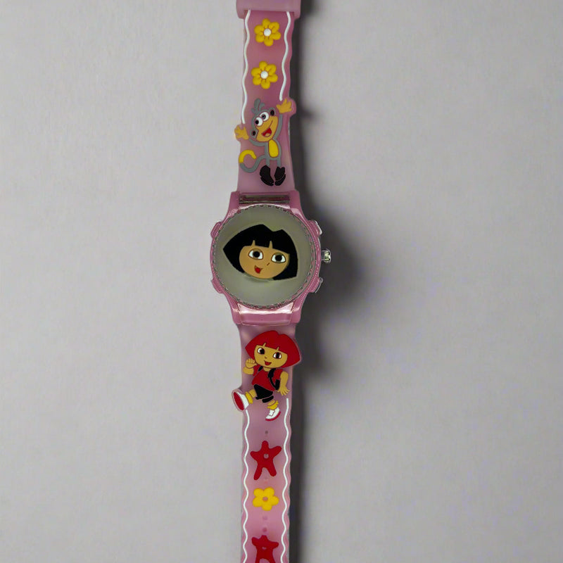 Cartoon style spinning and glowing analog watches for kids - 1 Piece (Random Color) - Project M Shop