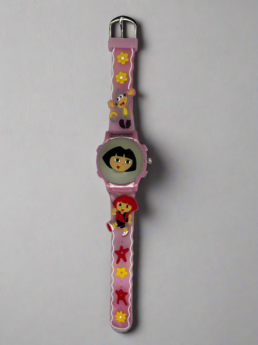 Cartoon style spinning and glowing analog watches for kids - 1 Piece (Random Color) - Project M Shop