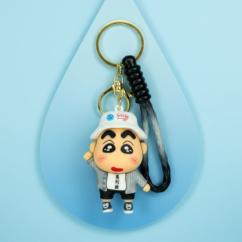 Shin-chan White Cap Keychain - Premium PVC Accessory - Project M Shop