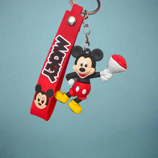 Micky Mouse Keychain PVC Rubber with Strap - Project M Shop