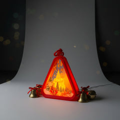 Christmas Triangle Shaped Lantern LED Light For Decoration - For Indoor Use (Red) - Project M Shop