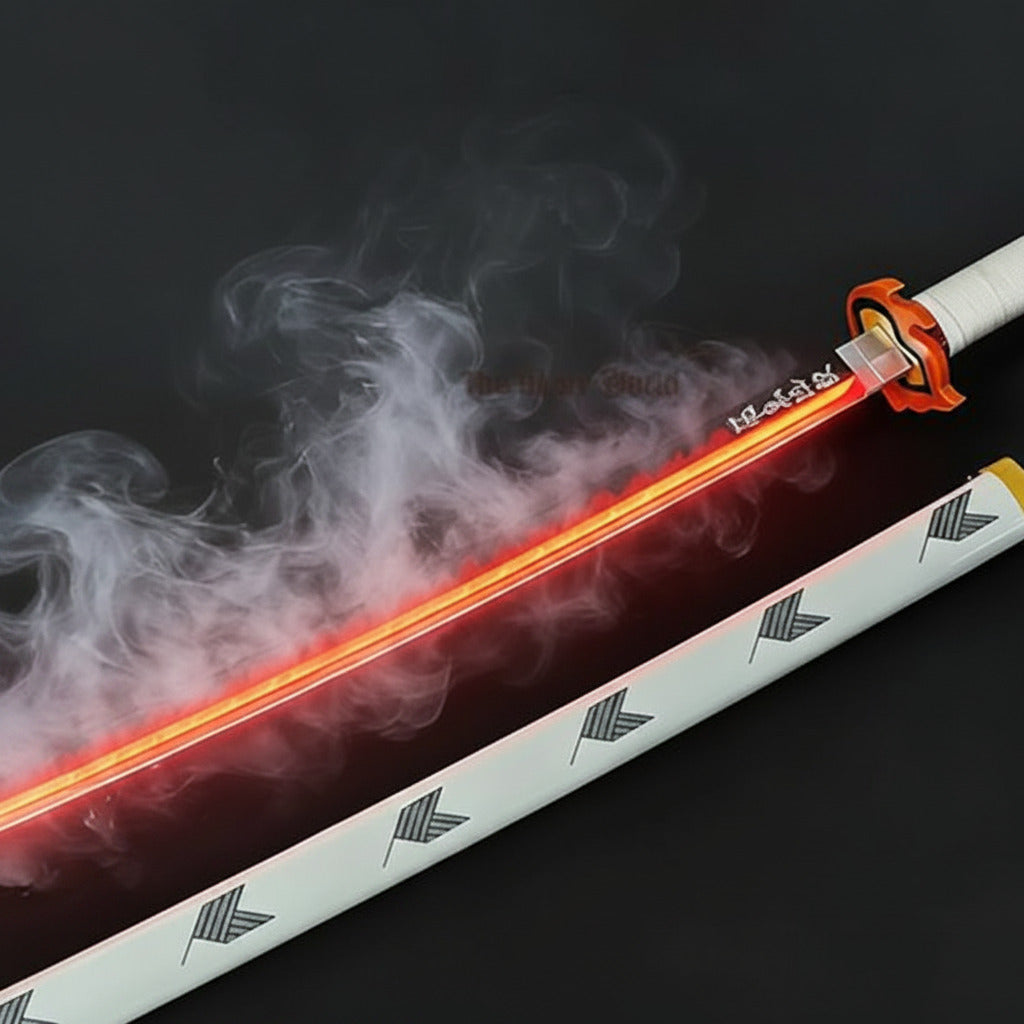 Rengoku Flaming 104 CM Long Demon Slayer Katana With Smoke & RGB Light - Collector’s choice
