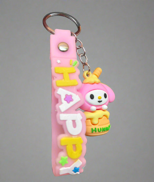 My Melody Keychain with Strap - PVC Rubber Keychain - Project M Shop
