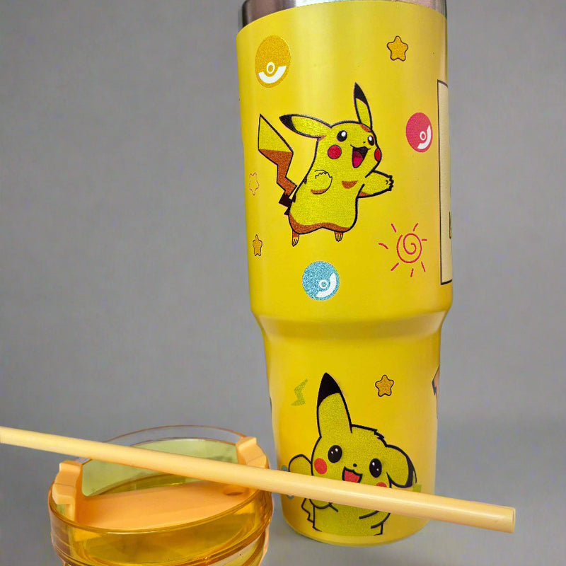 Pikachu Stainless Steel Tumbler - 900 Ml Pokémon Drinkware - Project M Shop
