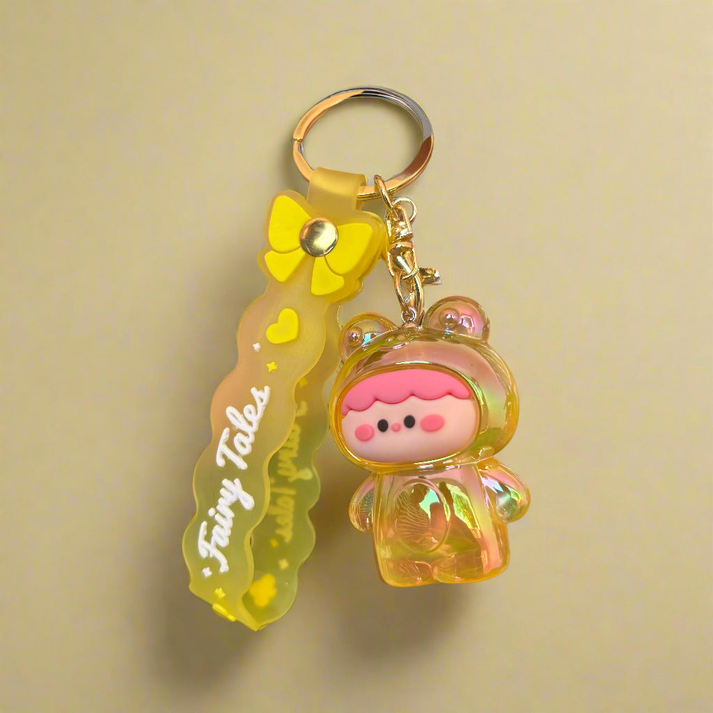 Yellow Fairy Tales Acrylic Keychain – Golden Storybook Charm